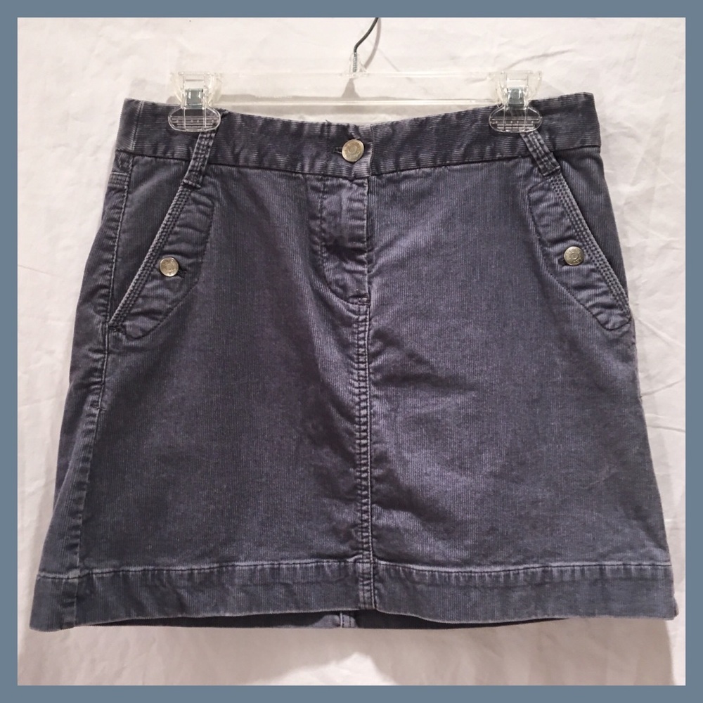 J.Crew Blue-Gray Corduroy Skirt